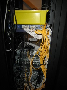 Back of the servers on a rack